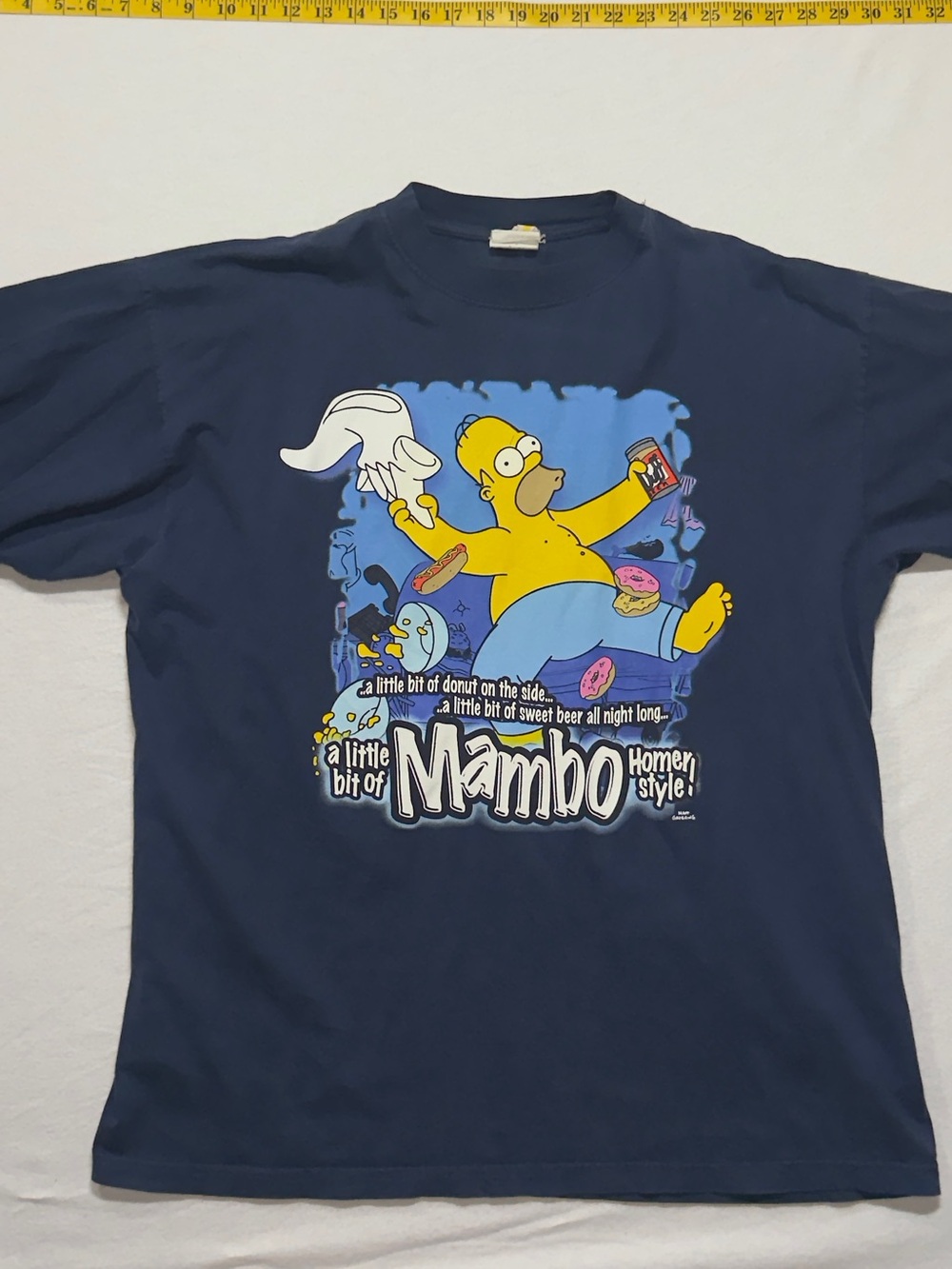 The Simpsons Homer Mambo Graphic Men's Swim Tee - Navy genuine vintage mambo
